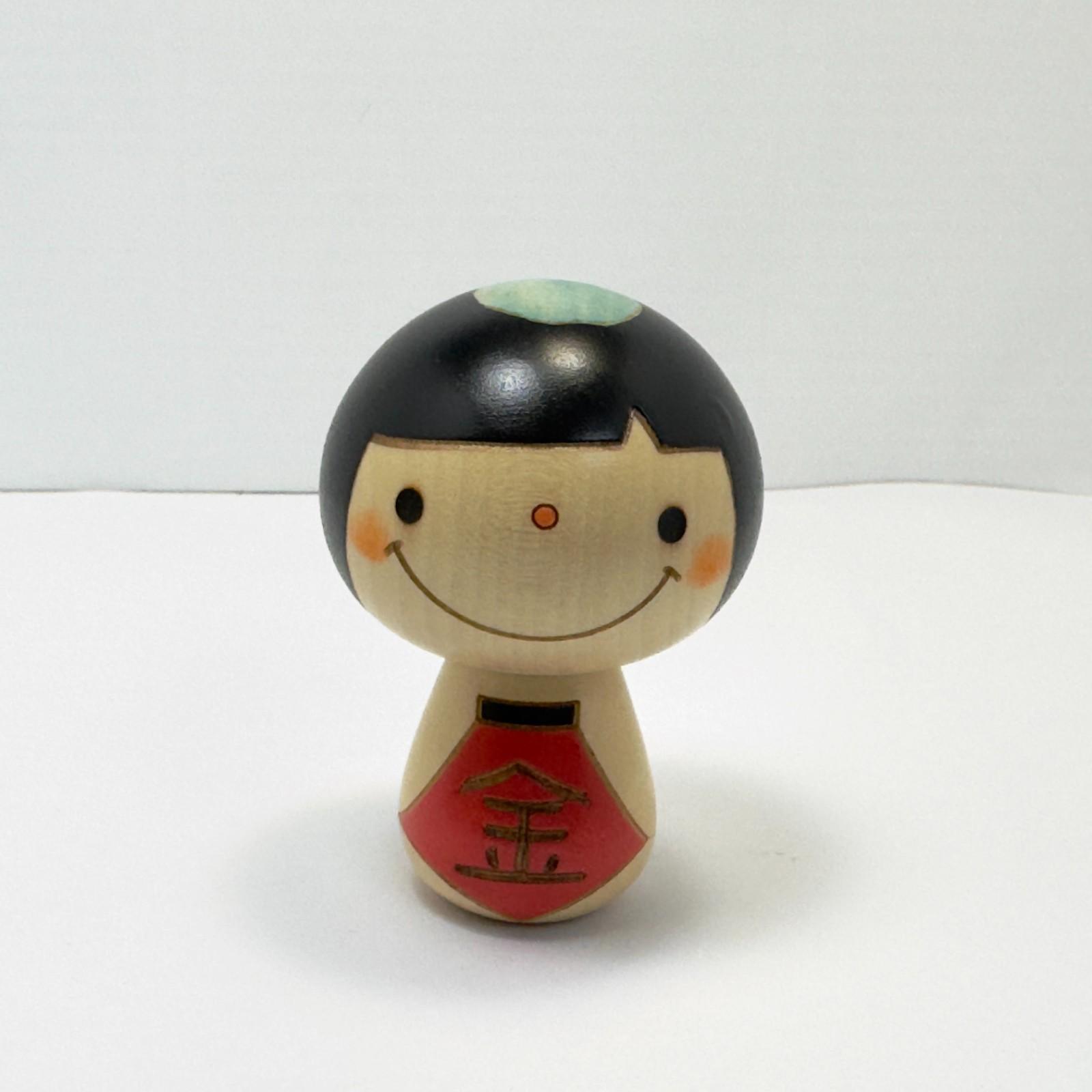 

Usaburo Wooden Kokeshi Doll Kintaro 7.5cm Tall Made in Japan S