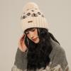 Hat Women's Fashion Snowflake Range Knitted Wool Hat Autumn and Winter Windproof Warm Casual Hat