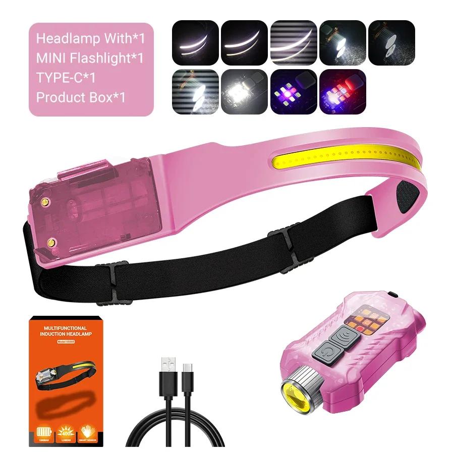 KDULIT 7500Mah Powerful COB LED Headlamp Rechargeable Head Flashlight Camping Light Headlight Led Head Torch for Fishing Lantern