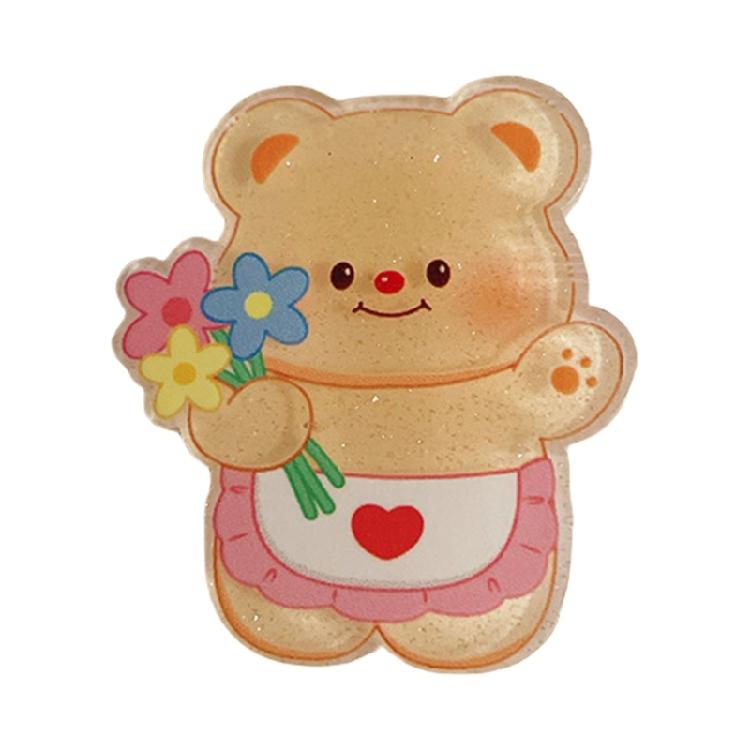 Cartoon Glitter Clip Heart Hair Clip with Butter Bear Girls Headdress Bear
