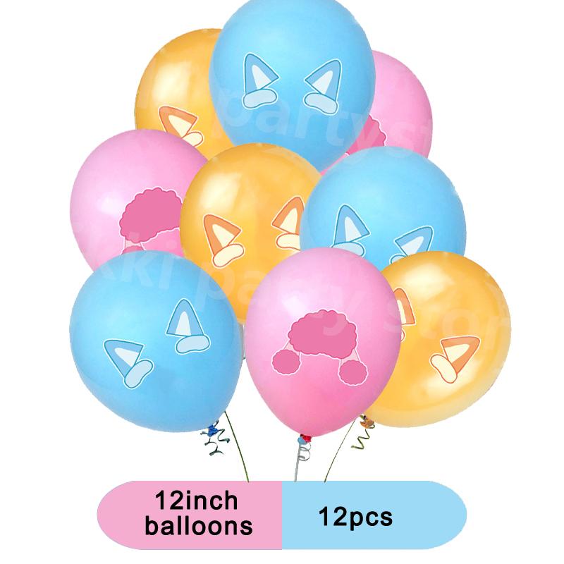 Cartoon Blue Dog Birthday Party Decoration Pink Dog Disposable Tablecloth Cup Bingo plate Baby Shower Kids Favors Party Supplies