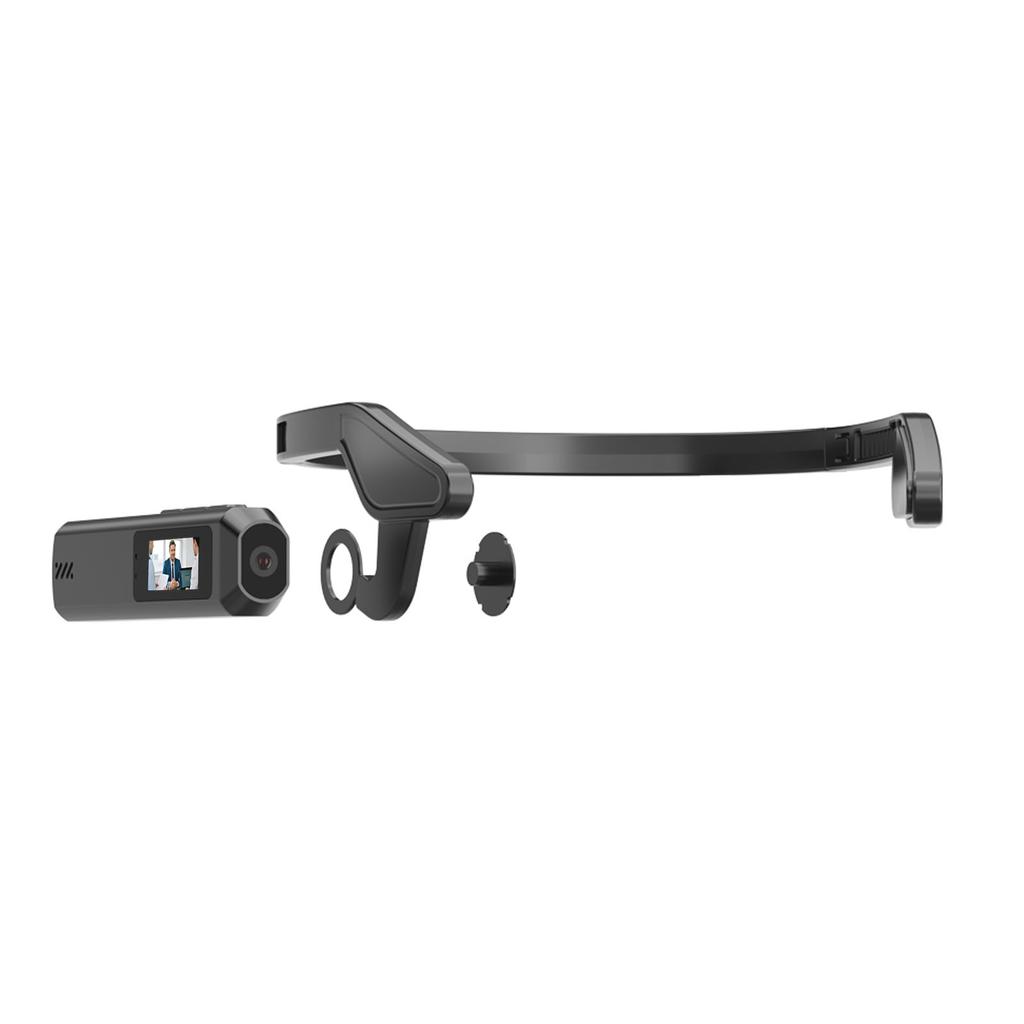 2.7K HD Head Mounted Camera Vlog Sports Body Cam Portable 110 Degree Wide Angle 0.96 Inch IPS Screen APP for Travel Pet