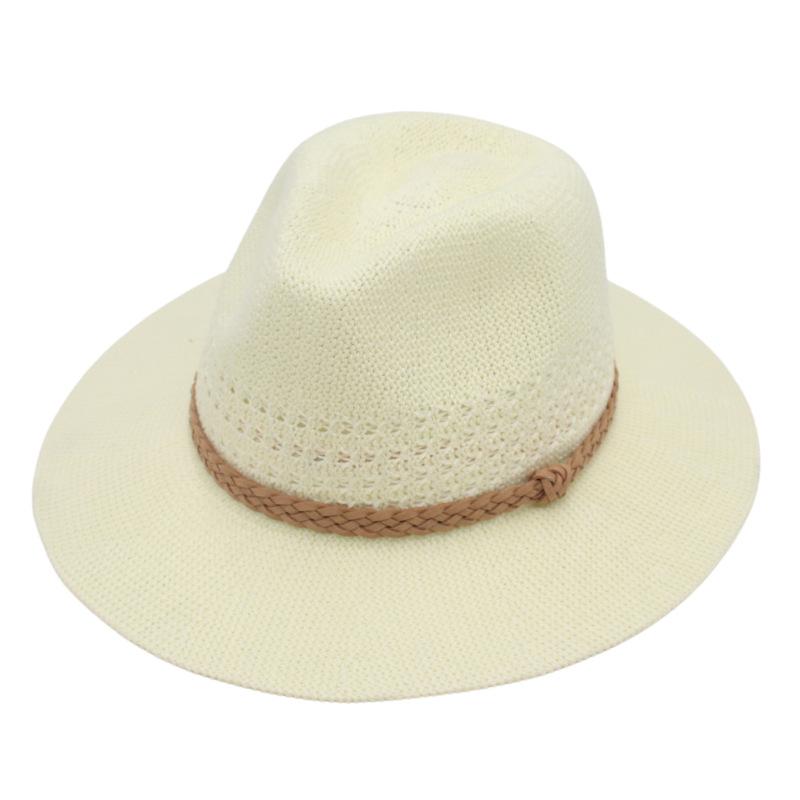

Knitting Craft Woven Straw Hat Panama Top Hat Foreign Trade Cross-Border Popular European And American Style Jazz Hat Breathable And Foldable one size fits all