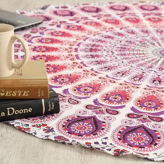 Pokrývka na kulatý stůl Bohemia Indian Mandala Ubrus Látka Páv Otec Ubrus Kuchyňský styl Středozemního stylu Boho