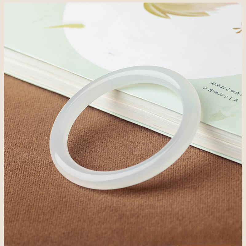 6MM Natural Icy Species Chalcedony Bracelet Fashionable Charm Agate Bangle Jade Bracelet Women's Gift