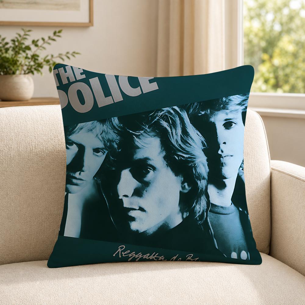 Band TThe PPolice Cushion Cover Soft Short Plush SkinFriendly Cushion Case for MultiScene Use