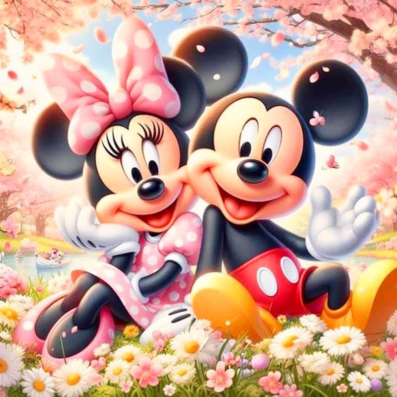 

Алмазная мозаика Минни Маус Микки Мультяшная Бабочка Природа Настенная картина из страз Round 20x20cm