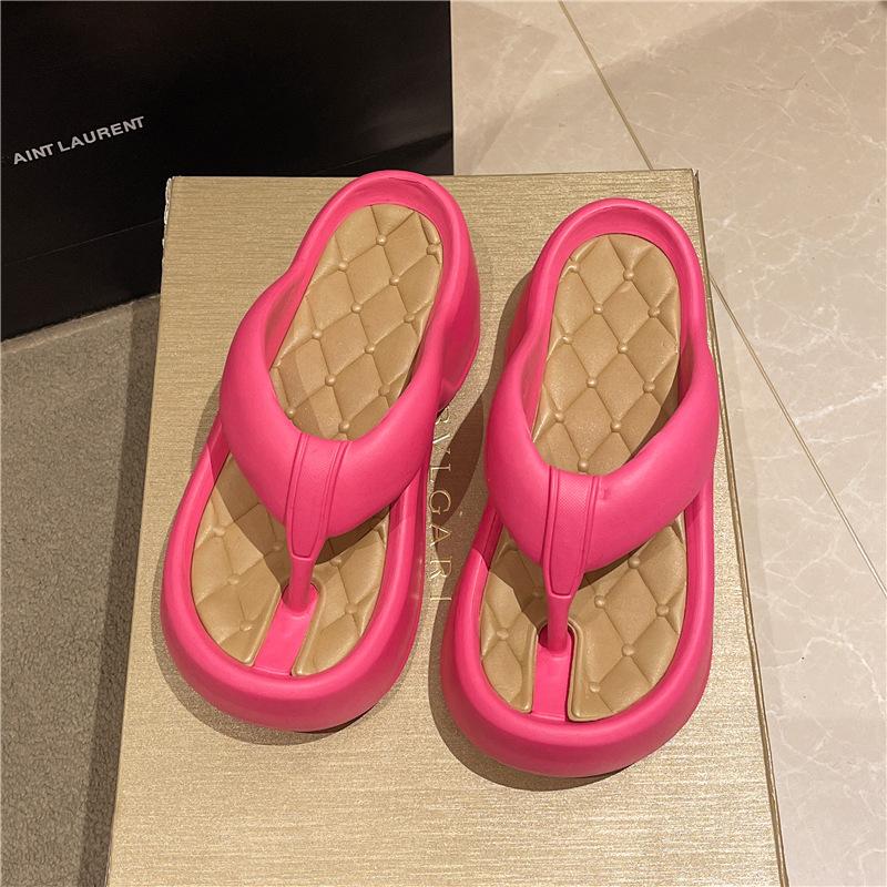 

Женские шлепанцы на толстой подошве, летние домашние тапочки для общежития, нескользящие шлепанцы для дома 40/41