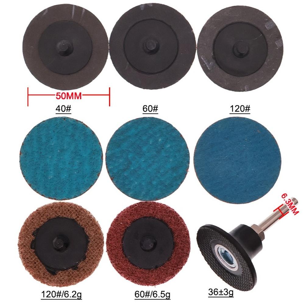 1pc 2inch Quick Change Sanding Disc Kit Zirconium Corundum Sand Dish Blue Gray Backing For Metal Processing Automotive Parts