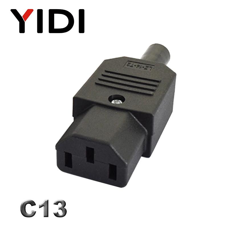 10A 250V IEC Straight Cable Plug Connector C13 C14 Female Male Plug Rewirable Power Connector 3 Pin AC Socket Industrial Plug