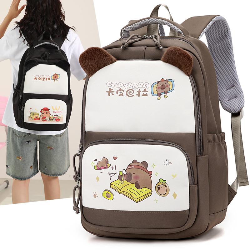 New high-value backpack large-capacity schoolbag for female junior high school students, light, fashionable and versatile, casual and simple backpack