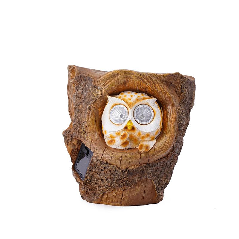 Creative Wall Hanging Flowerpot Cartoon Cute Owl Solar Light Ornament Garden Fence Flowerpot Garden Decoration