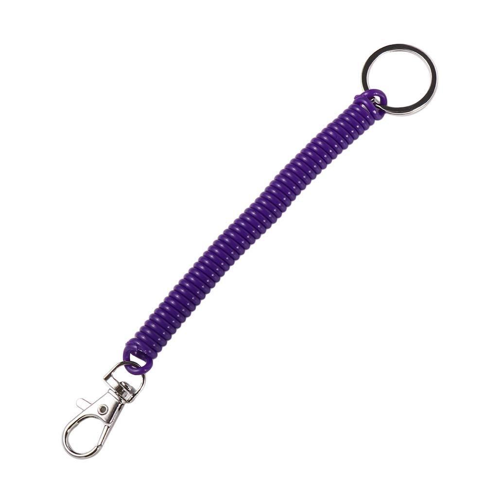 Wrist Coil Spring Lanyard Elastic Ropes Spiral Stretch Keychain Key Cord Clasp Spring Rope Key Ring