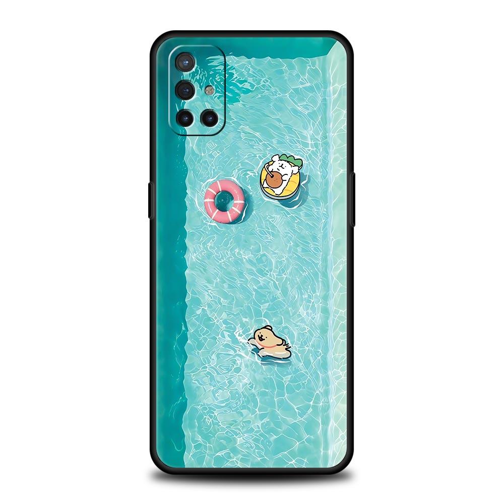 Pool Party Cute Puppy Dog Case For OnePlus 15 13 12 11 10 9 8 15T 13T 10T 7T Pro 13R 12R 9RT 8T Nord 4 N10 2T CE 2 3 5G Cover
