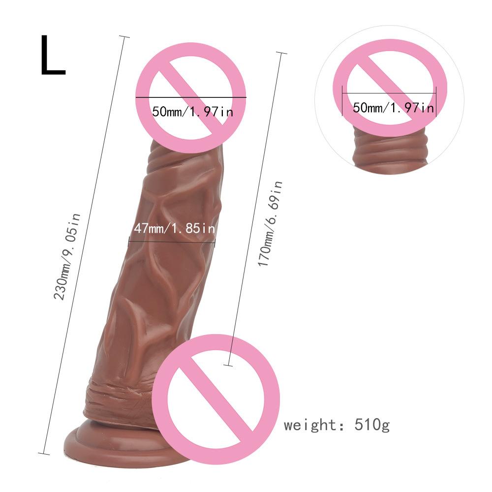 Simulated Dildo with Large Suction Cup Massage Device Female Masturbator with Realistic Inverted 23 * 5cm Solid Dildo