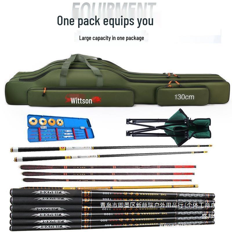 Waterproof Multifunctional Fishing Rod and Tackle Bag - Lightweight with Large Capacity