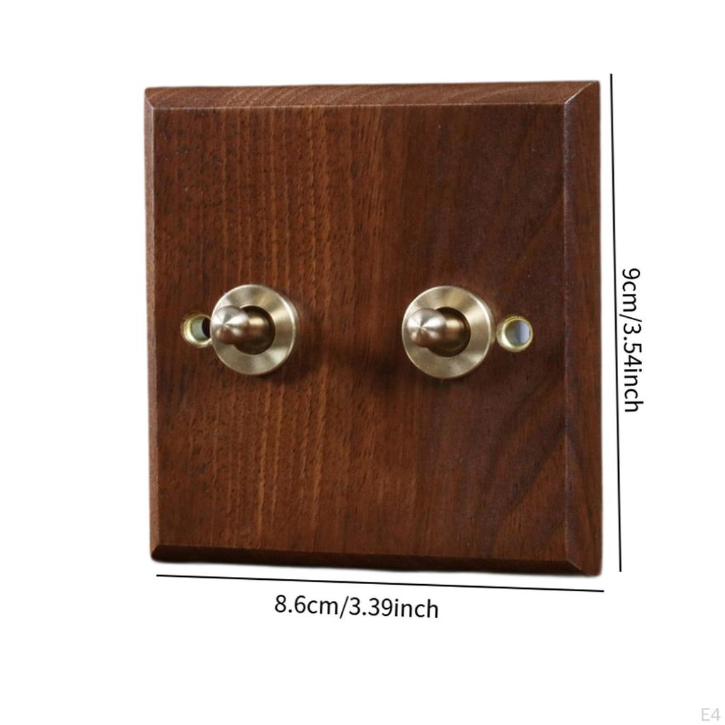 Brass Lever Switch Wooden Cover for Cafe And Living Room
