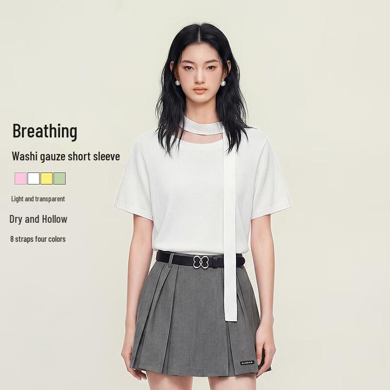 Ledin Dopamine Knit Short Sleeve with Scarf Detail S/155