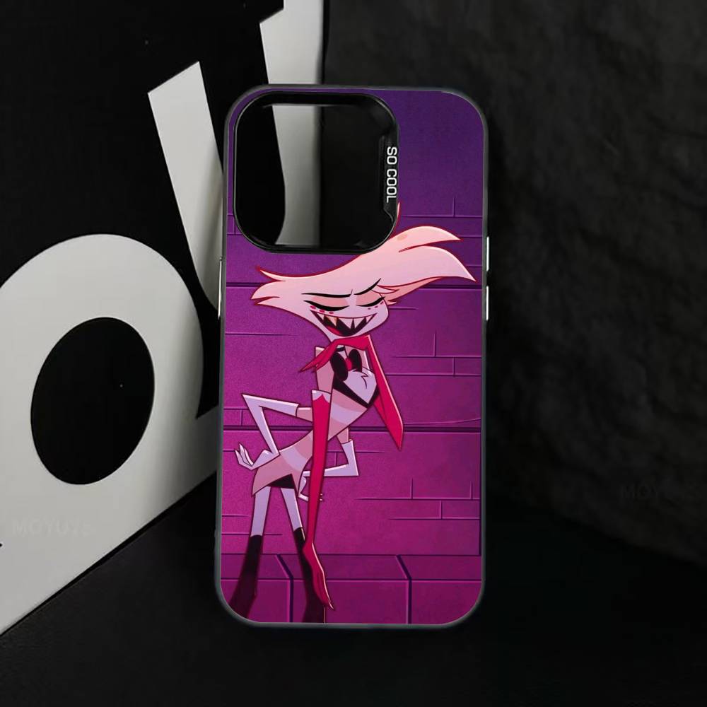 H-Hazbin A-Angel Dust Phone Case For iPhone 17,16,15,14,13,12,11 Plus,Pro Max,XS,Colorful Silver Phone Case Funda Cover