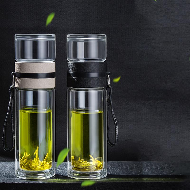 GIANXI Business Glass Tea Cups Portable Glass Cup With Lid And Lifting Ring Large Capacity Transparent Drinking Water Cup