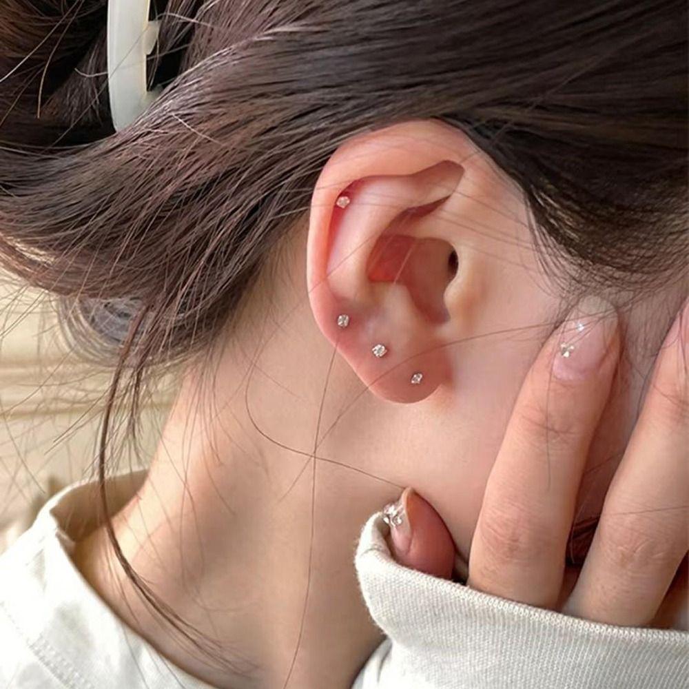 12Pcs Internally Threaded Labret Piercing Set 12 Pcs Set Body Jewelry for Women Men