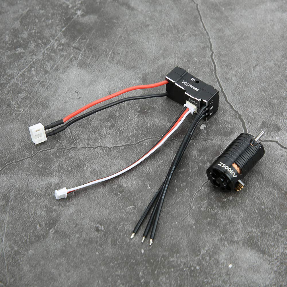 High Torque Brushless Motor 18A ESC Kit for 124, 128, 132 RC Mini-Z Cars (Black, 2500KV)