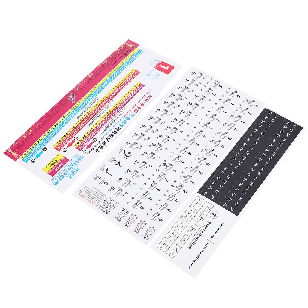 Piano Key Sticker Transparent Notation Paster 88 61 54 49 37 Keys Staff SelfAdhesive