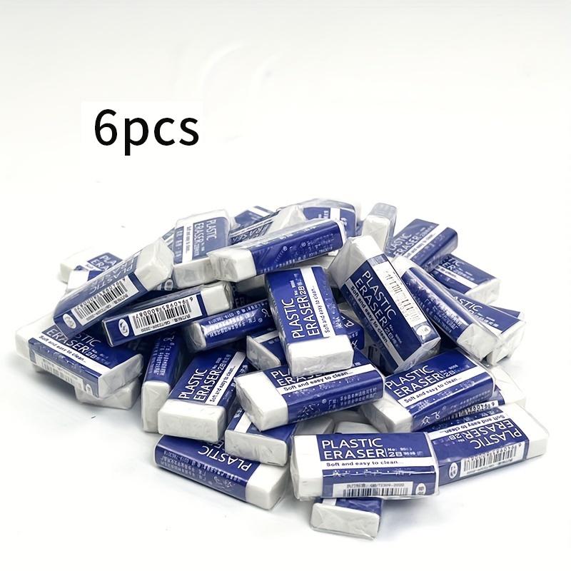 4/6/10Pcs 2B White PVC Eraser Clean and Mess Free Student Exam Office Sketch Soft Eraser