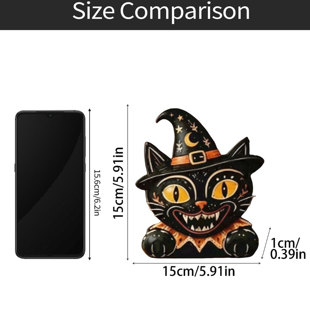 2D Vintage Halloween Wooden Tabletop Decoration for Fall Indoor Home Ornament