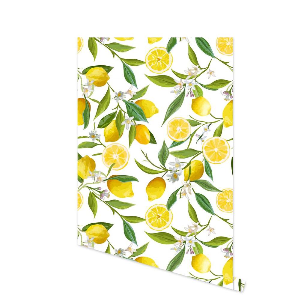 Peel and Stick Removable Wallpaper Oranges Kitchen Decor Summer Fruit Orange Blossoms Citrus Print Self-Adhesive Wallpaper