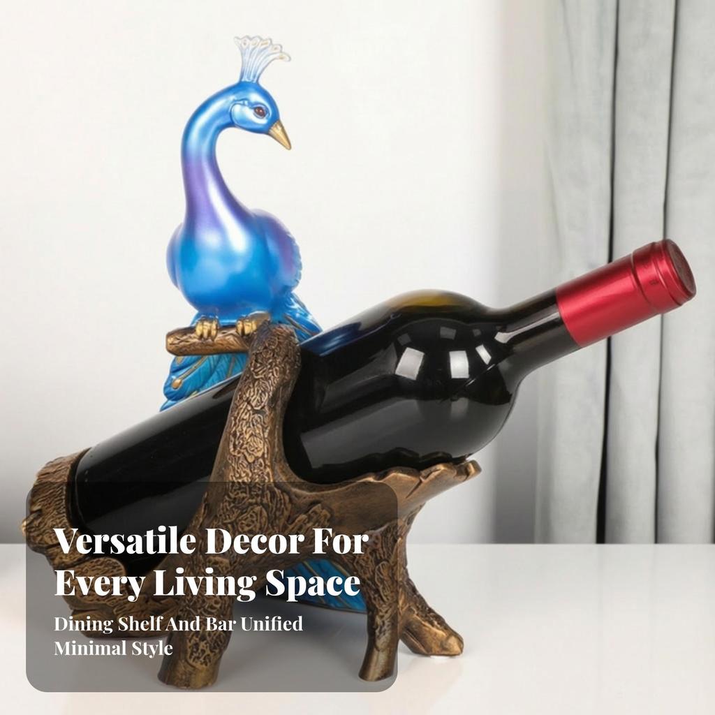 Peacock Wine Holder Stylish Bottle Creative for Dining Room