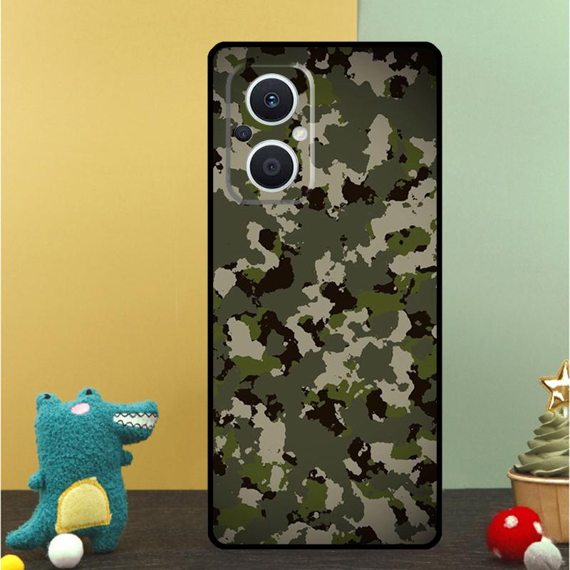 Military Army Camouflage Pattern Case For OPPO Reno 15 Pro 15F 10 11 12 13 13F 14 14F 8 7 Lite 8T OPPO Find X9 X8 X6 Pro Cover