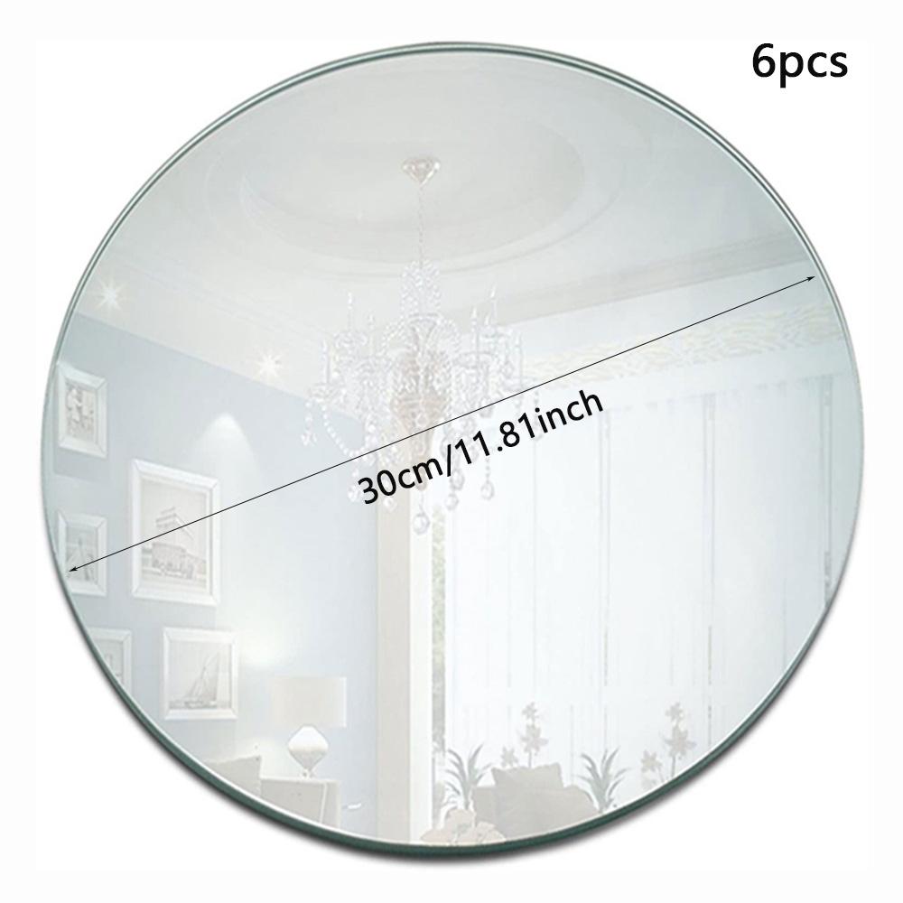 Runtow 6pcs 10/20/30cm Acrylic Round Mirrors For Wedding Centerpieces Table Decor ,Baby Shower Birthday Party Table Decor