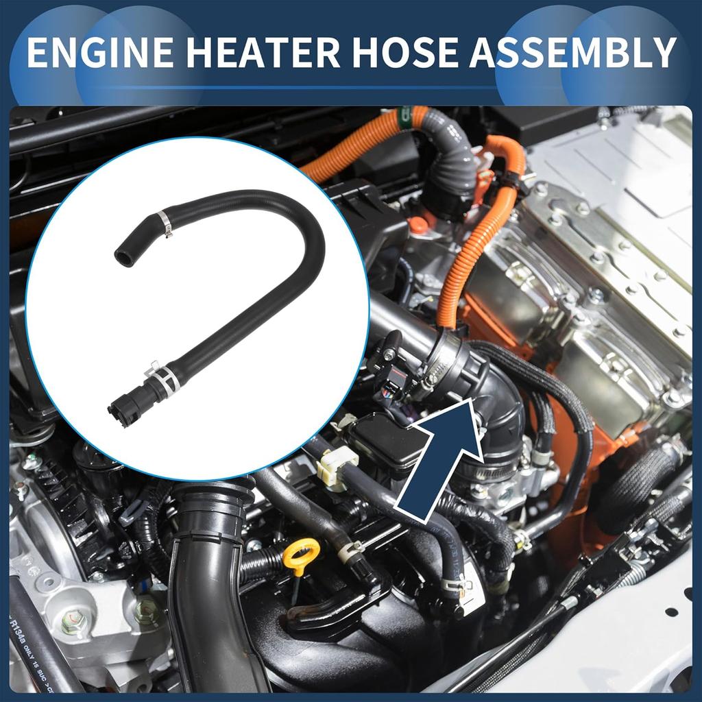 Engine Heater Hose Assembly, HVAC Heater Outlet Pipe No.XL3Z18472AB for Ford F-150 4.6L 2002-2004 for Ford Expedition 1997-2002 Rubber Black, 1 Pc