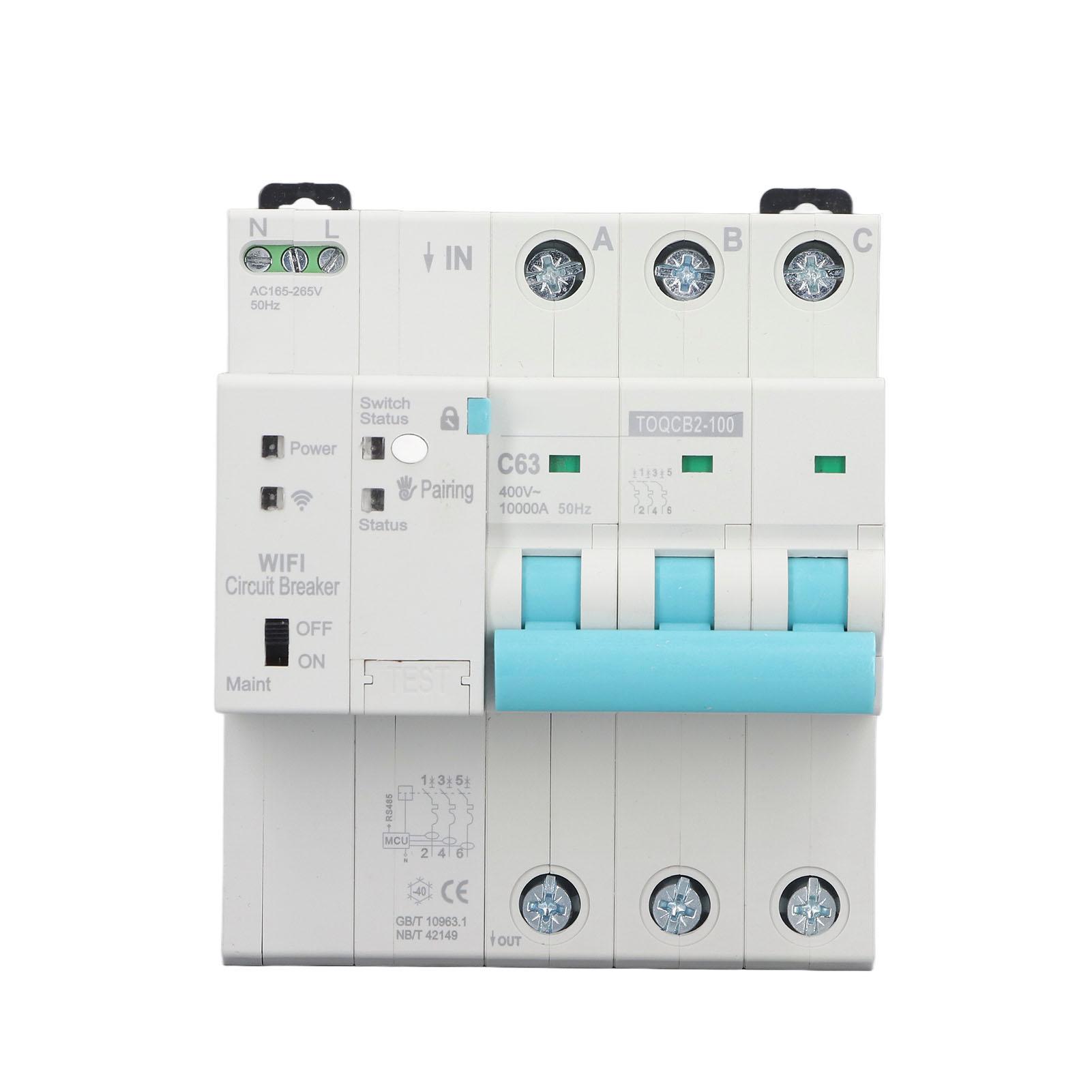 

Wireless Remote Control Switch WIFI Metering Anti Interference Circuit Breaker 3P 145‑295V 63A