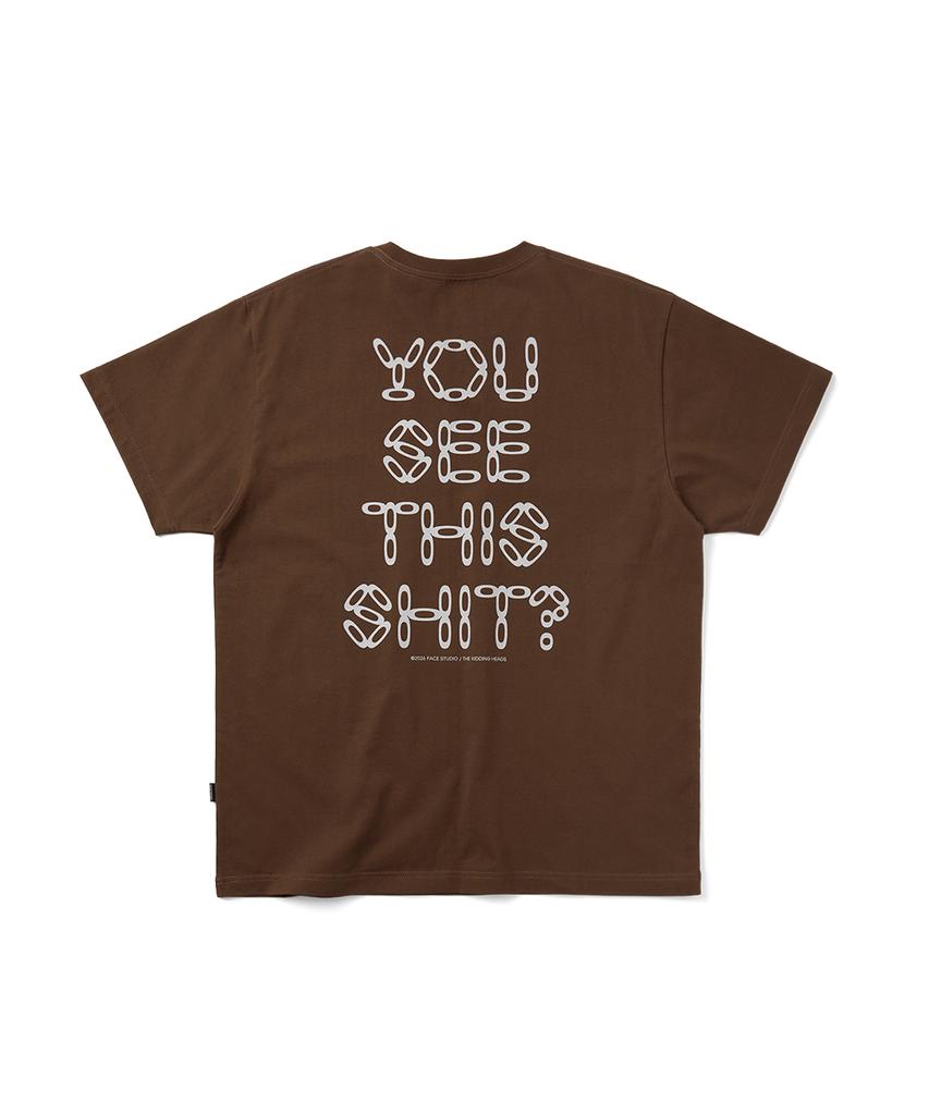 YESEYESEE Face Oka Puppet Tee Brown