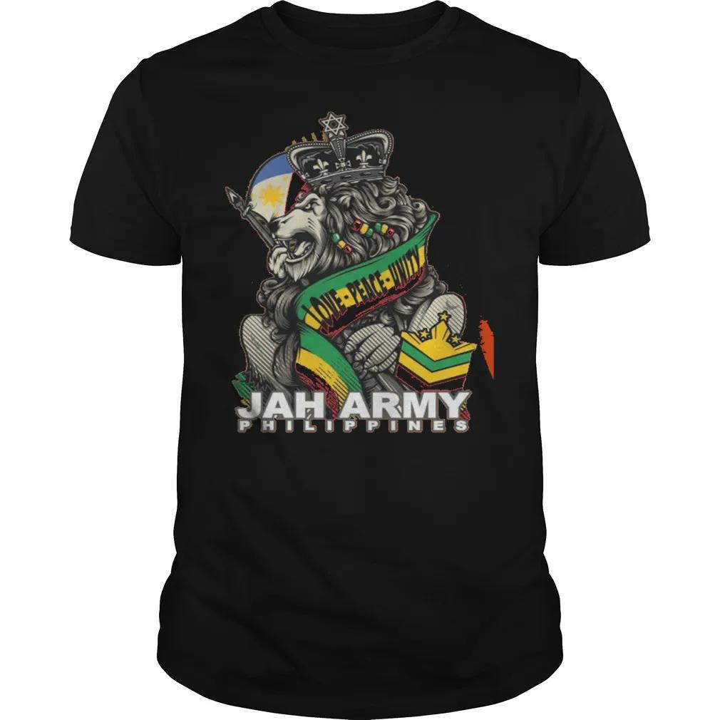 

Love Peace Unity Jah Army Philippines Lion Reggae Music T Shirt. New 100% Cotton Short Sleeve O-Neck T-shirt Casual Mens Top ... S разноцветный