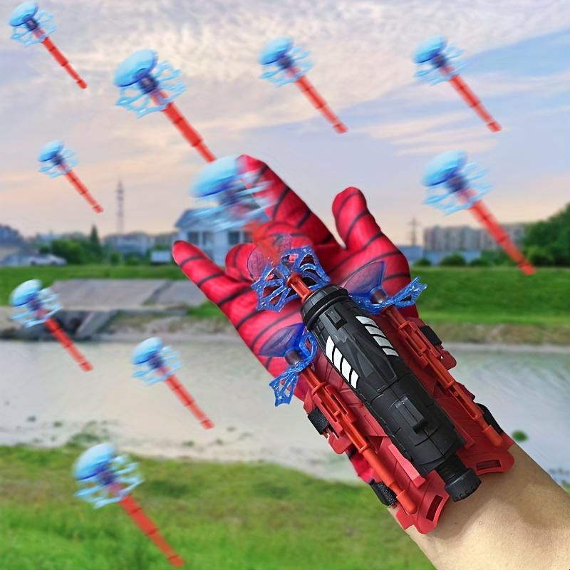 1SET Spider Web Launch Gloves - Red and Blue Hero Toys, Suitable for Children and Adults, Fun Interactive Party Games, Durable ABS Material