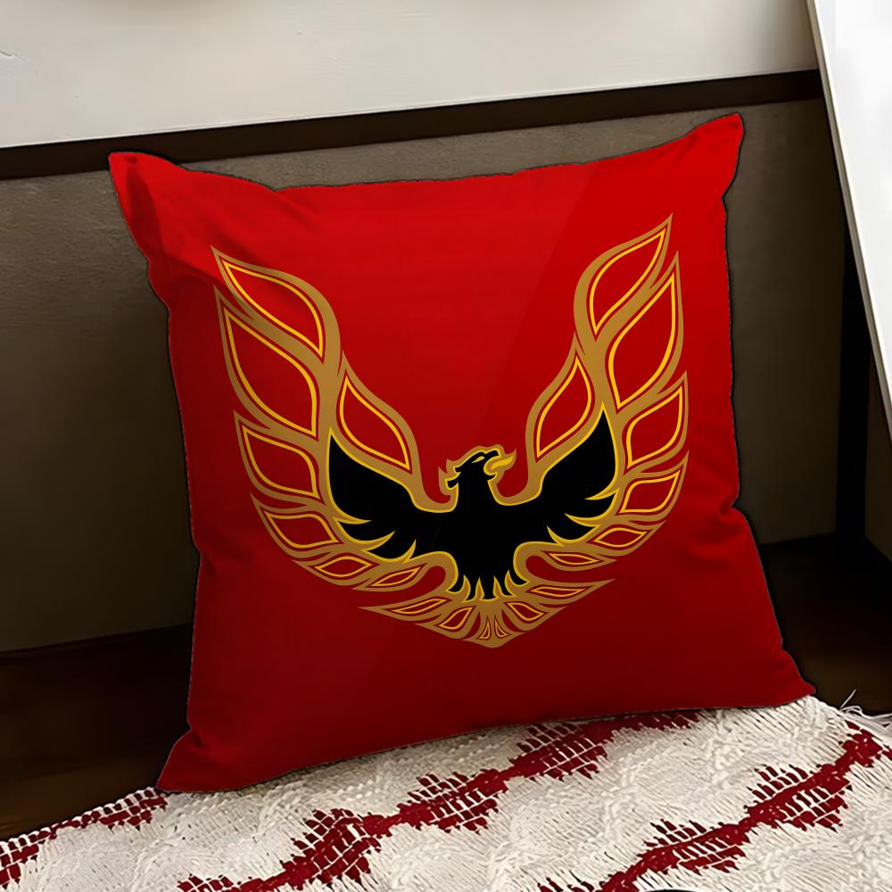 Golden car logo PPontiac Cushion Cover Reversible Soft Durable Pillow Cover Home Car MultiScene Use for Daily Comfort