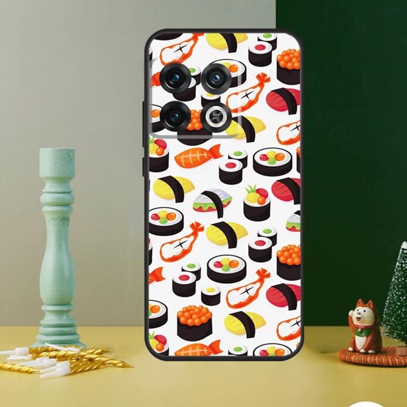 Kawaii Sushi Pattern Phone Case For OnePlus 13 13R 12 12R 11 9 10 Pro 8T 9RT 10T 10R Nord 4 CE 2 3 Lite N20 N30