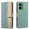 For Motorola Moto G35 5G Leather Case BINFEN COLOR BF36 Floral Pattern Phone Cover RFID Blocking Wallet Stand