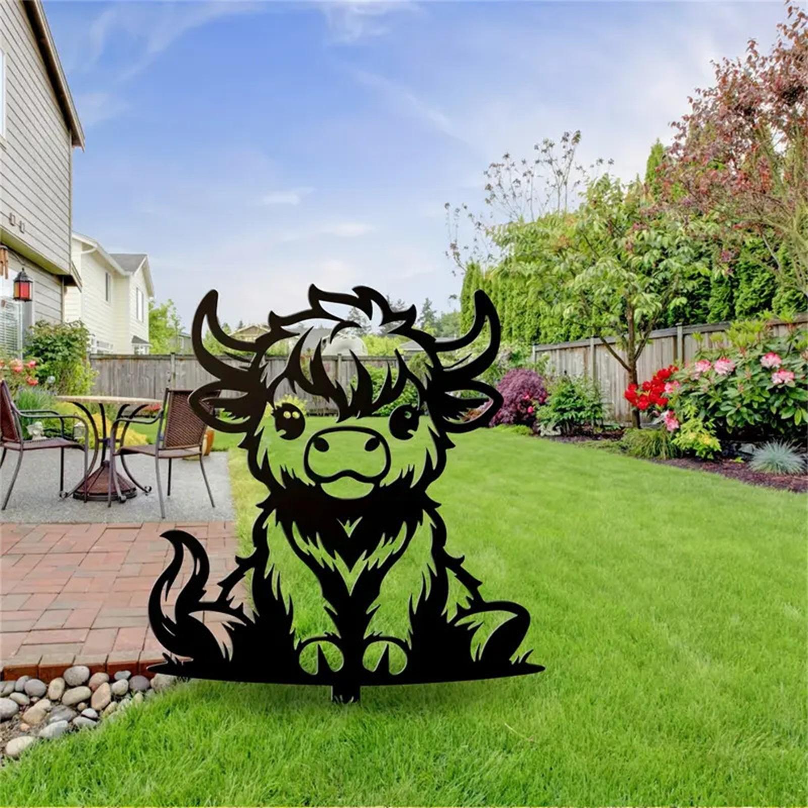 Cartoon Calf Metal Ground Plug Outdoor Decoration Light And Proof Garden Ground Plug
