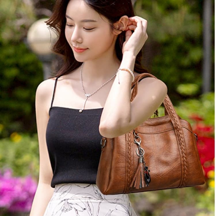Retro style woven handbag shoulder messenger bag
