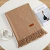 Solid Color Imitation Cashmere Warm Scarf Women's Four Seasons Can Be Used with Outer Shawl Fringed Versatile Scarf