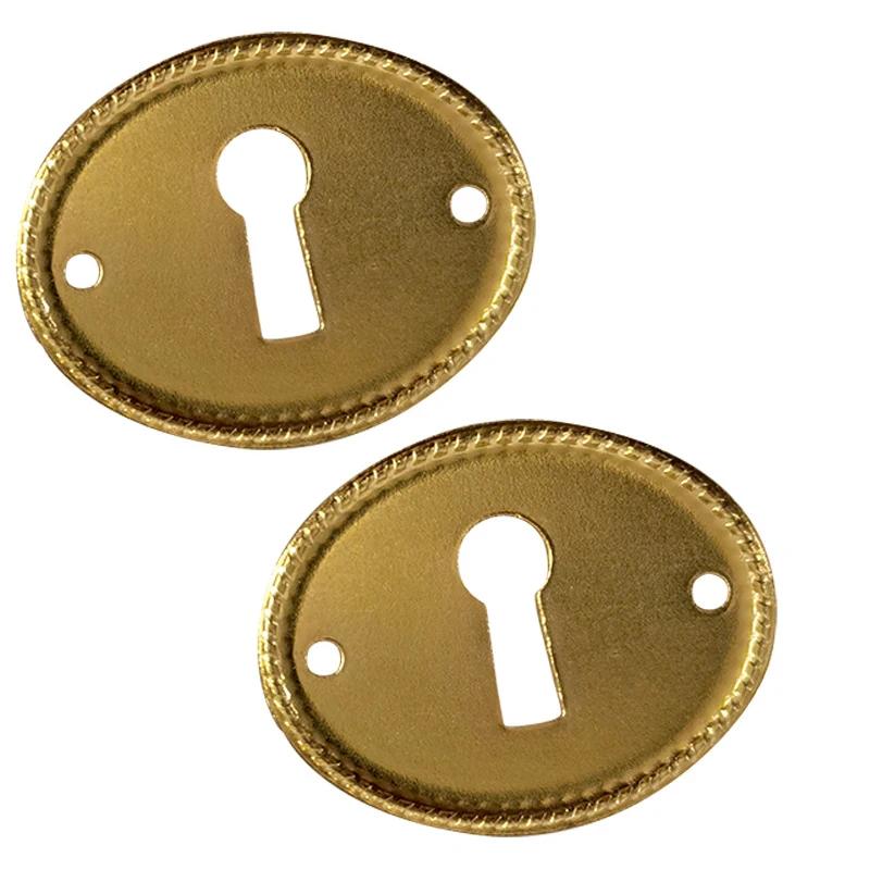 2Pcs Keyhole Cover Plate Oval Insert Furniture Key Escutcheons Door Drawer Plates Protector DIY Jewelry Making Metal Connectors