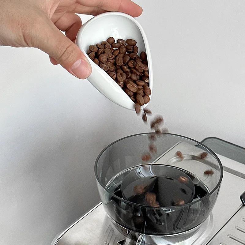 Coffee Beans Dose Tray Pottery/Walnut Wood Weighing Bean Tea Dish Coffee Powder Measuring Cup Coffee Accessories for Cafe Home
