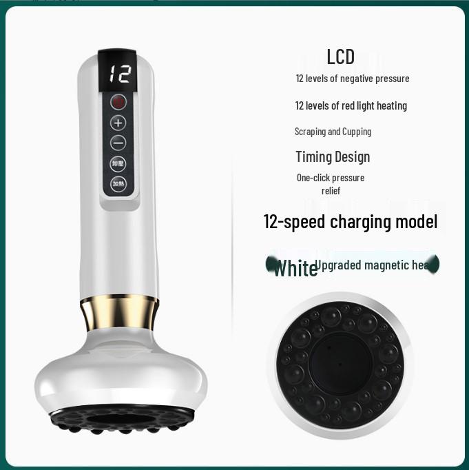 Smart Electric Guasha Cupping Device with Negative Pressure, Large Suction, and Bianstone Hot Compress