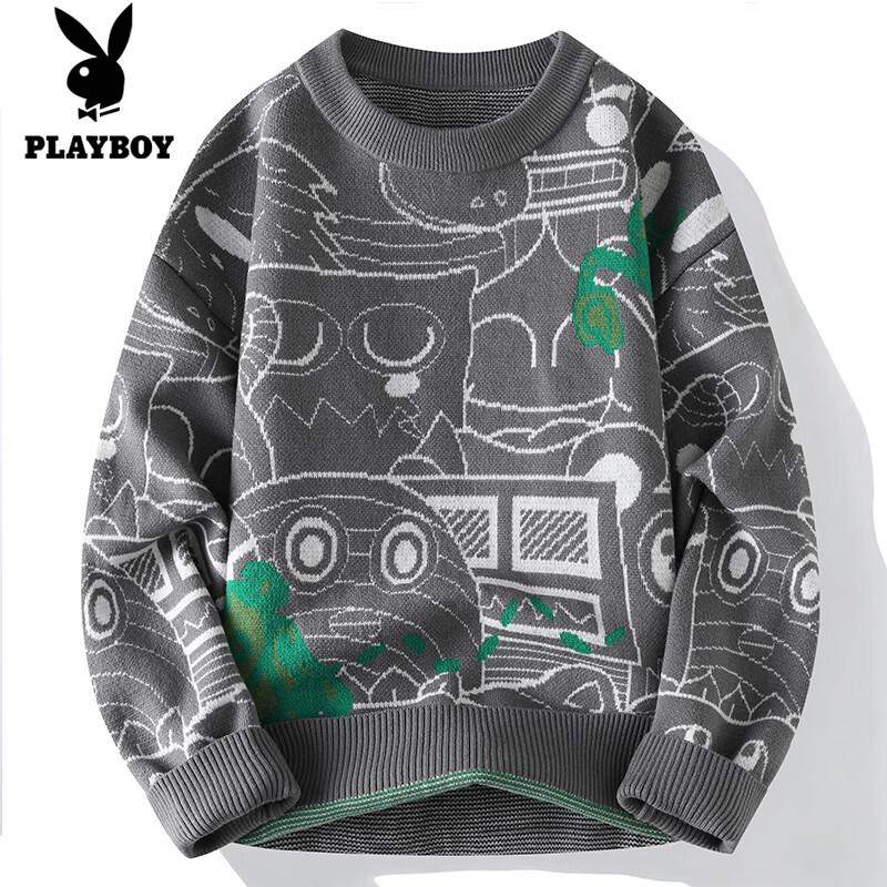 PLAYBOY Men s Thickened Warm Knitted Sweater XL