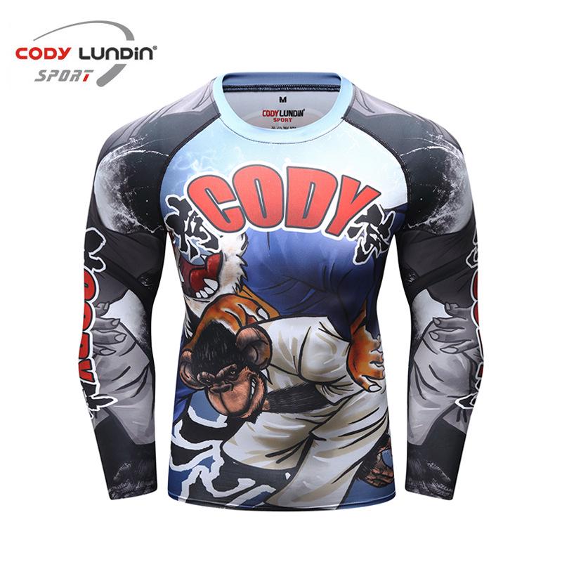 Men's Long Sleeve Elastic Compression Shirt - Anti-Abrasion Jiu-Jitsu Training Body Shaper