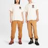 Timberland Solid Color Badge Crew Neck Comfortable Breathable Short Sleeve T-Shirt Unisex Tops Smoke-White A5TDB-V04